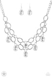 Show-Stopping Shimmer Necklace Set-White