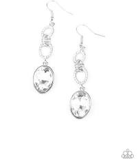 PAPARAZZI ACCESSORIES - EXTRA ICE QUEEN - WHITE EARRINGS