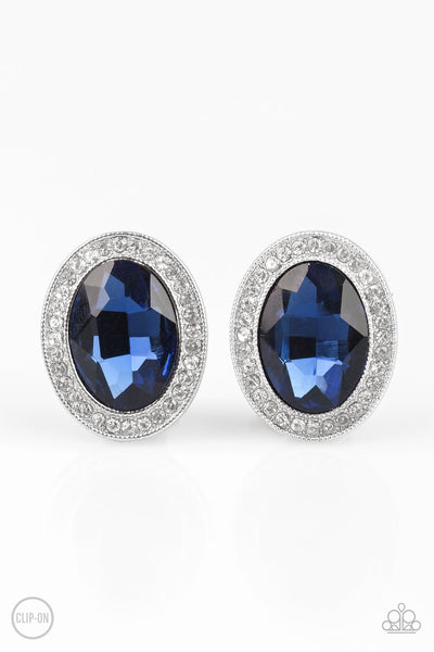 Only FAME In Town - Blue Gem - Clip On Earrings