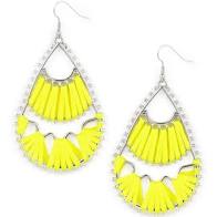 Samba Scene  Yellow Fishhook Earrings