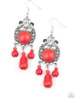 Paparazzi Stone Bliss-Red Earrings