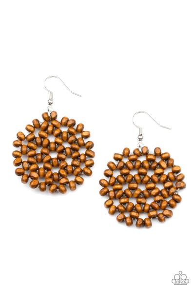 Paparazzi Summer Escapade - Brown Earrings