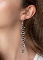 Paparazzi Trickle Down Twinkle Silver Earrings